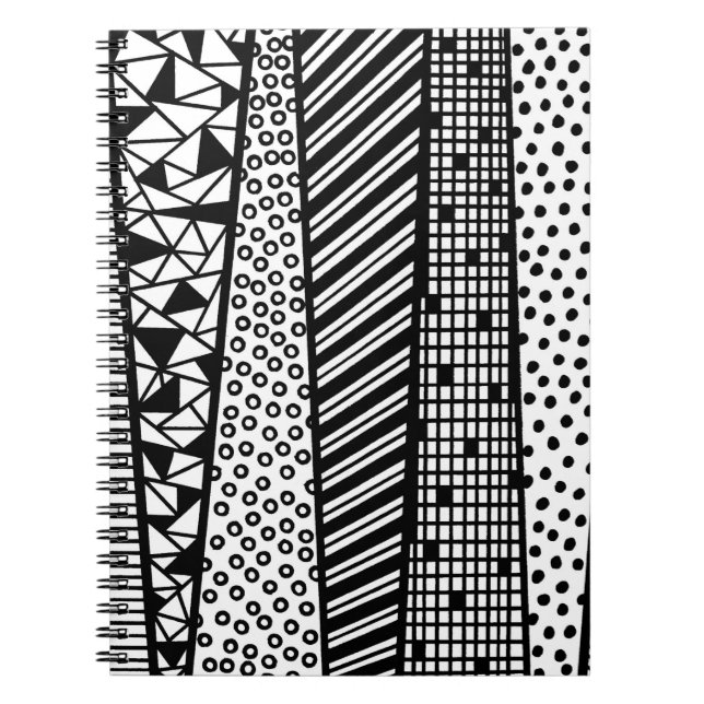 Schwarzweiß - modernes Muster Notizblock (Vorderseite)
