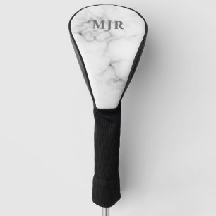 Schwarzweiss-Monogramm des Marmor-  personalisiert Golf Headcover