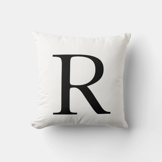 Schwarzweiss-Monogramm-Kissen Kissen (Vorderseite)