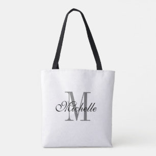 Schwarzweiß-Monogramm reversibel Tasche