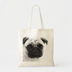 Schwarzweiss-Mops Tragetasche