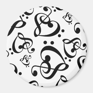Schwarzweiss-Musik-Muster-Magnet Magnet