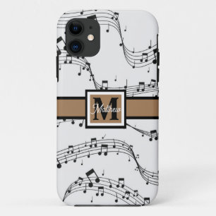 Schwarzweiß-Musiknote Musician Monogram Case-Mate iPhone Hülle