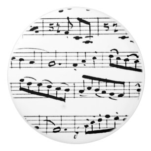 Schwarzweiss-Musiknoten Keramikknauf