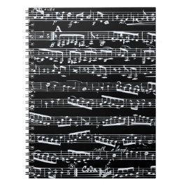 Schwarzweiss-Musiknoten Notizblock