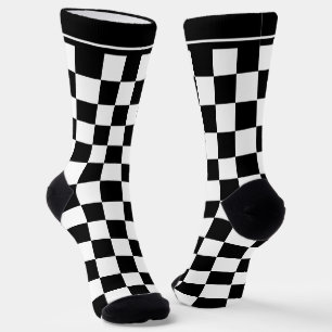 Schwarzweiß-Muster-Crew-Socken Socken