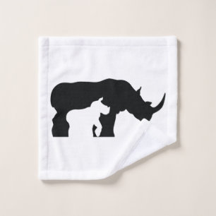 Schwarzweiss-Nashorn Waschlappen