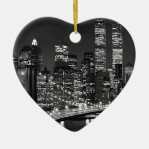 Schwarzweiß New York City Keramik Ornament