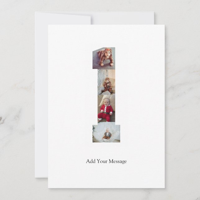 Schwarzweiß-Nummer 1 FotoCollage Karte (Vorderseite)