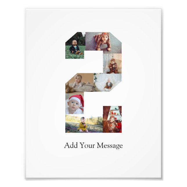 Schwarzweiß-Nummer 2 FotoCollage Fotodruck (Vorne)