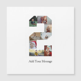 Schwarzweiß-Nummer 2 FotoCollage Magnetkarte