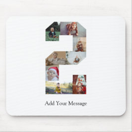 Schwarzweiß-Nummer 2 FotoCollage Mousepad