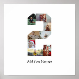 Schwarzweiß-Nummer 2 FotoCollage Poster