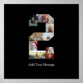 Schwarzweiß-Nummer 2 FotoCollage Poster