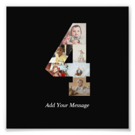 Schwarzweiß-Nummer 4 FotoCollage Fotodruck