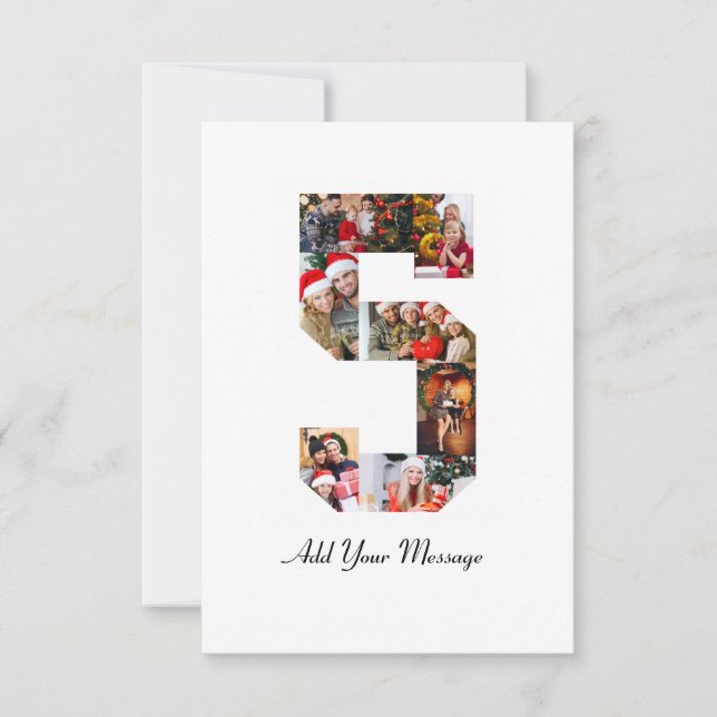 Schwarzweiß-Nummer 5 FotoCollage Karte (Vorderseite)