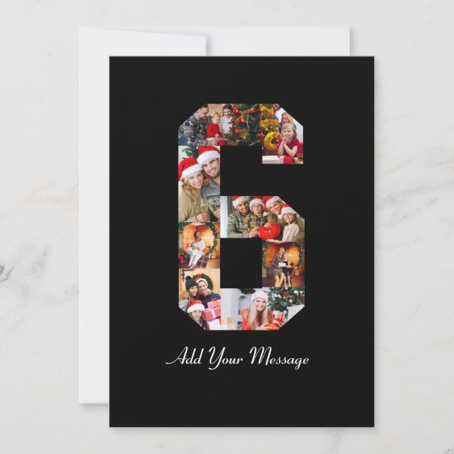 Schwarzweiß-Nummer 6 FotoCollage Ankündigung (Vorderseite)