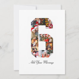 Schwarzweiß-Nummer 6 FotoCollage Dankeskarte