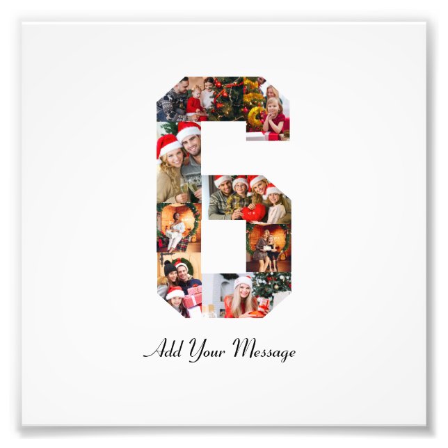 Schwarzweiß-Nummer 6 FotoCollage Fotodruck (Vorne)