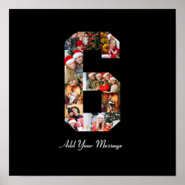 Schwarzweiß-Nummer 6 FotoCollage Poster