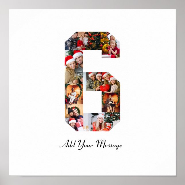 Schwarzweiß-Nummer 6 FotoCollage Poster (Vorne)