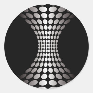 Schwarzweiß-optische Illusion Runder Aufkleber