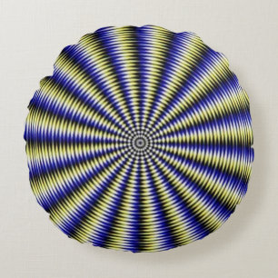 Schwarzweiß-optische Illusion Rundes Kissen