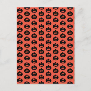 Schwarzweiß-Orange-Jack-Olantern-Print Postkarte
