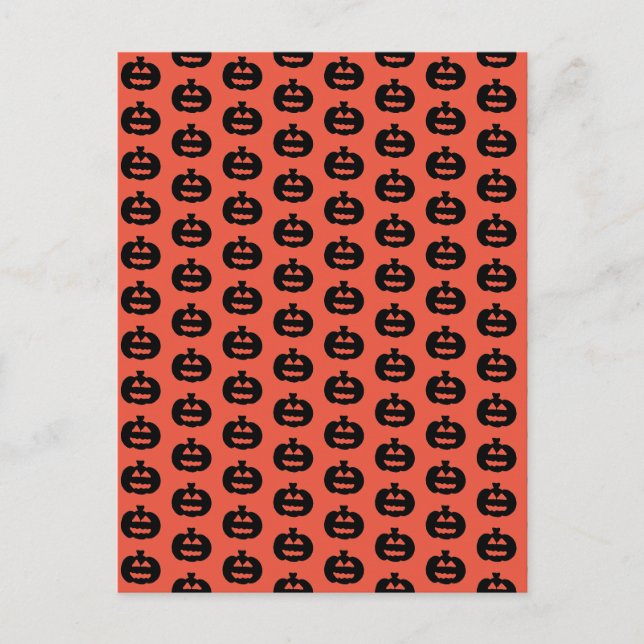 Schwarzweiß-Orange-Jack-Olantern-Print Postkarte (Vorderseite)