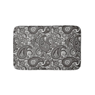 Schwarzweiss-Paisley Badematte