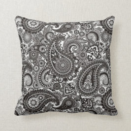 Schwarzweiss-Paisley-Kissen Kissen