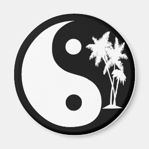Schwarzweiss-Palme Yin Yang Magnet