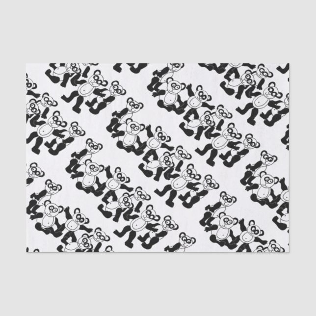Schwarzweiss-PandaSeidenpapier Seidenpapier (Vorderseite)