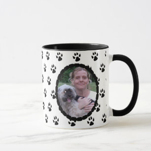 Schwarzweiß-Paw druckt Personalisiertes Foto Tasse