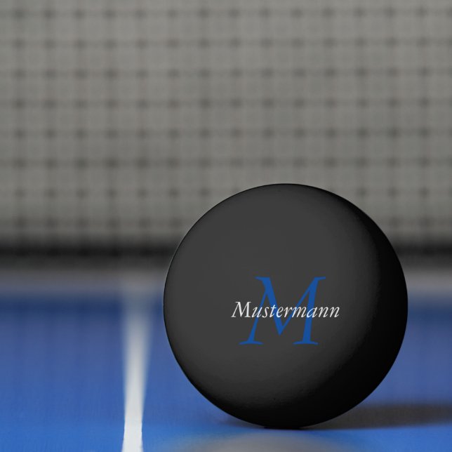 Schwarzweiss personalisiert mit Monogramm Tischtennisball (Netto)