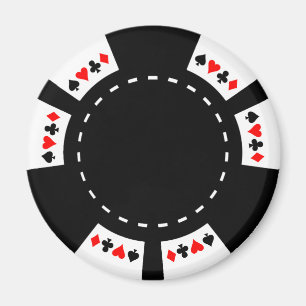 Schwarzweiss-Poker-Chip Magnet