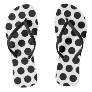 Schwarzweiss-Polka-Punkt drehen Reinfälle um Flip Flops