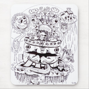 Schwarzweiss-psychedelisches Mousepad