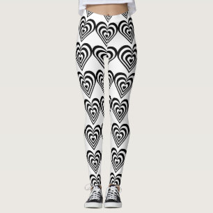 Schwarzweiss-pulsierenzebraherz-Liebe Leggings