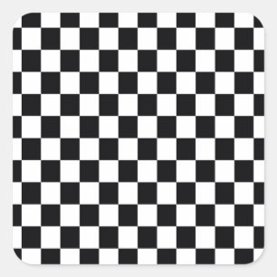 Schwarzweiss-Quadrat Quadratischer Aufkleber
