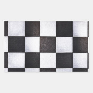 Schwarzweiss-Quadrate Rechteckiger Aufkleber
