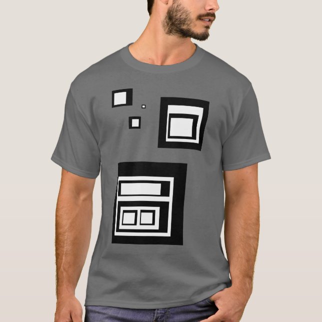 Schwarzweiss-Quadrate T-Shirt (Vorderseite)