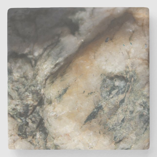 Schwarzweiss-Quarz-Mineral-Beschaffenheit Steinuntersetzer (Vorderseite)