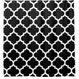 Schwarzweiss-Quatrefoil Muster-Duschvorhänge Duschvorhang