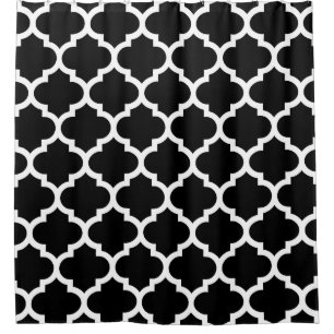 Schwarzweiss-Quatrefoil Muster-Duschvorhänge Duschvorhang