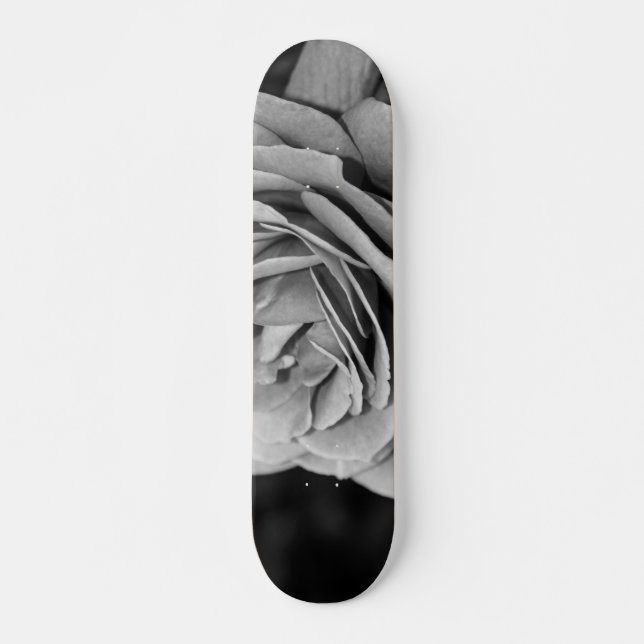 Schwarzweiss-Rose Skateboard (Vorne)