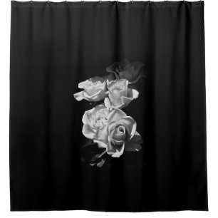 Schwarzweiss-Rosen Duschvorhang