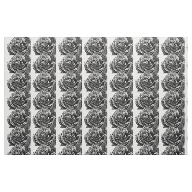 Schwarzweiss-Rosenmustermaterial Stoff (Fat Quarter (45,7 x 55,9 cm))