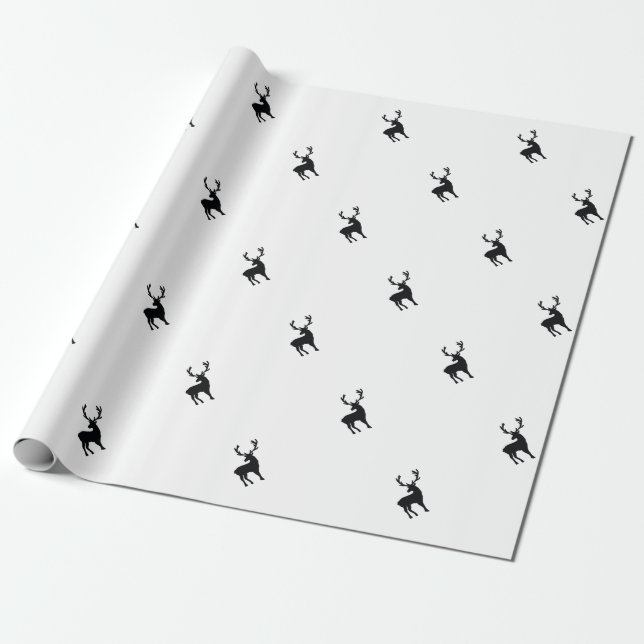 Schwarzweiss-Rotwild Geschenkpapier (Ungerollt)