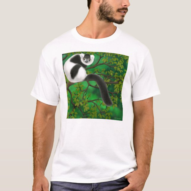 Schwarzweiss-Ruffed Lemur-T - Shirt (Vorderseite)